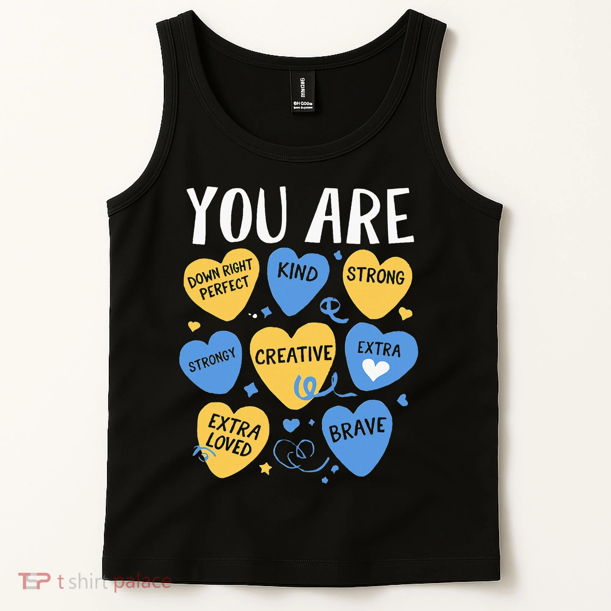Down Syndrome Awareness Positive Candy Heart  Tank Top