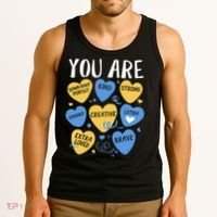 Down Syndrome Awareness Positive Candy Heart  Tank Top thumb 3