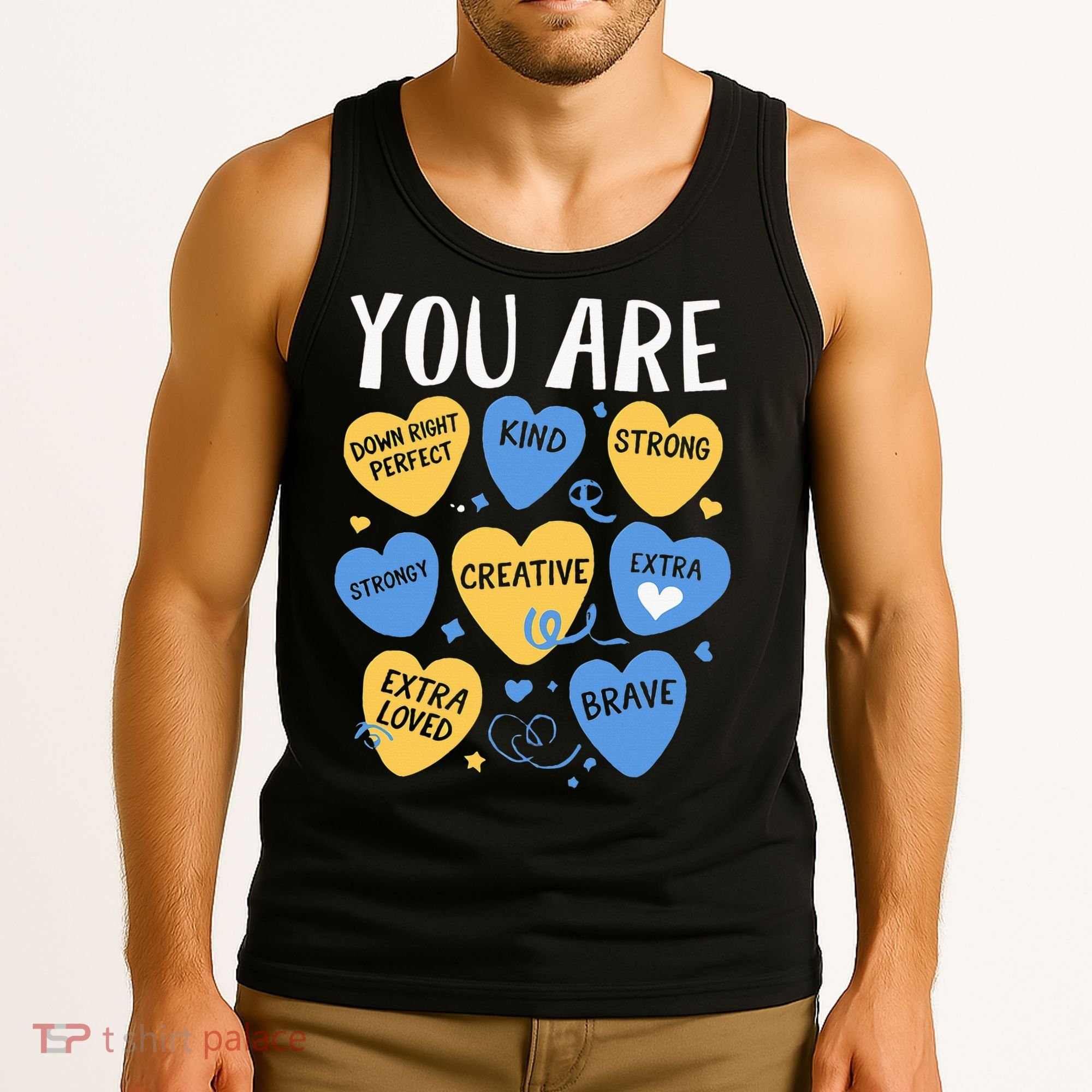 Down Syndrome Awareness Positive Candy Heart  Tank Top