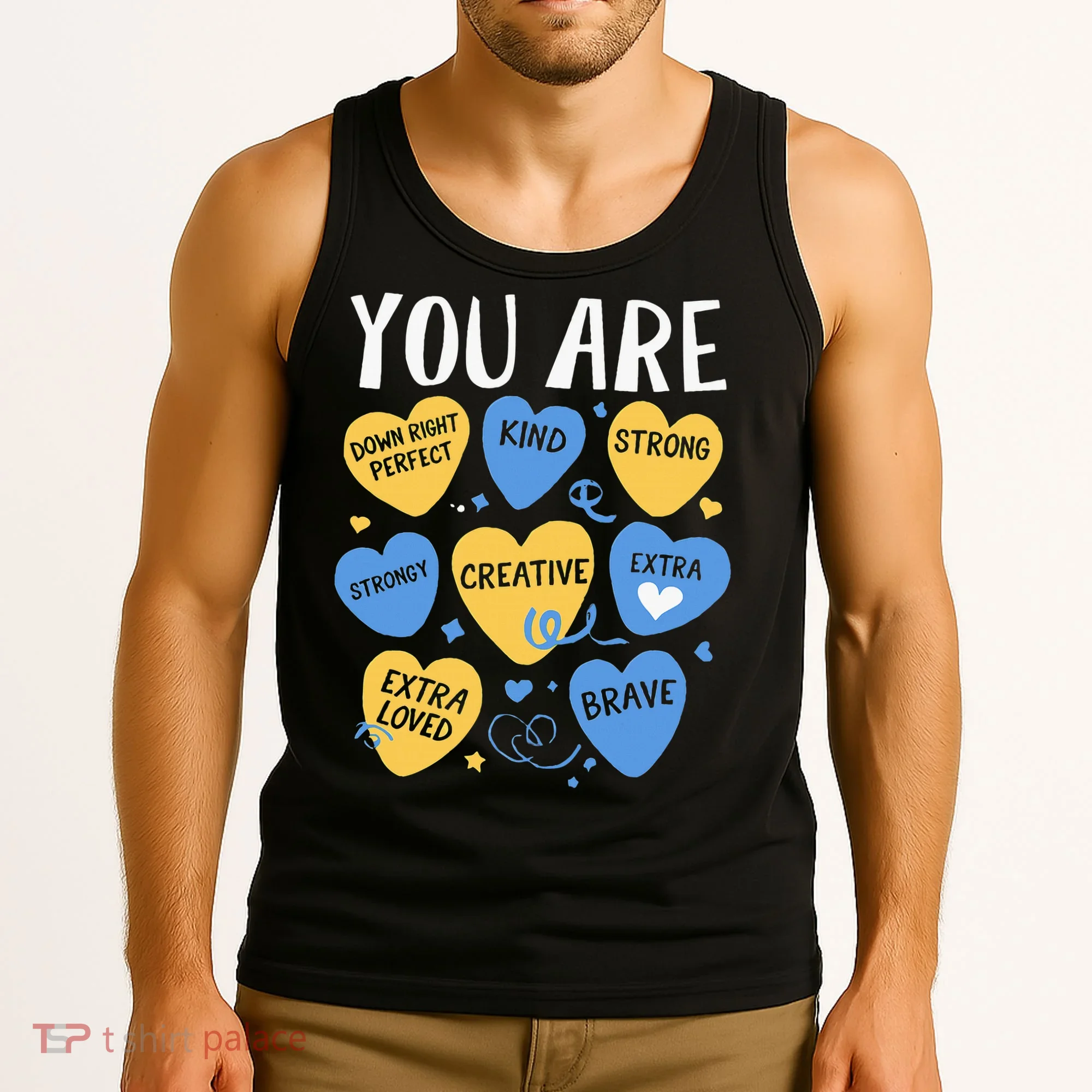 Down Syndrome Awareness Positive Candy Heart  Tank Top