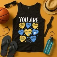 Down Syndrome Awareness Positive Candy Heart  Tank Top thumb 4