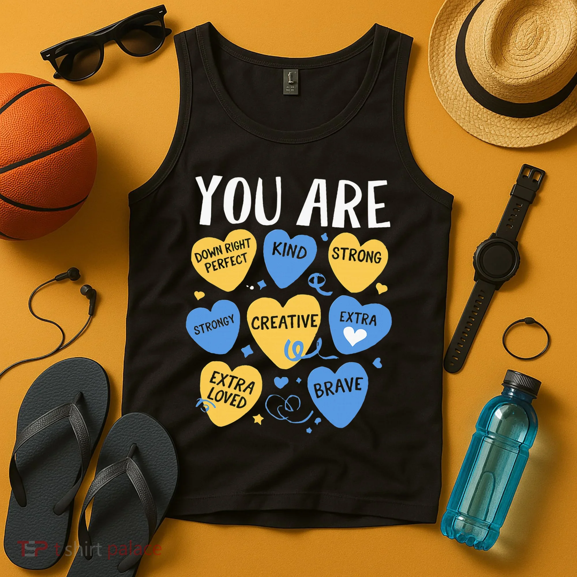 Down Syndrome Awareness Positive Candy Heart  Tank Top