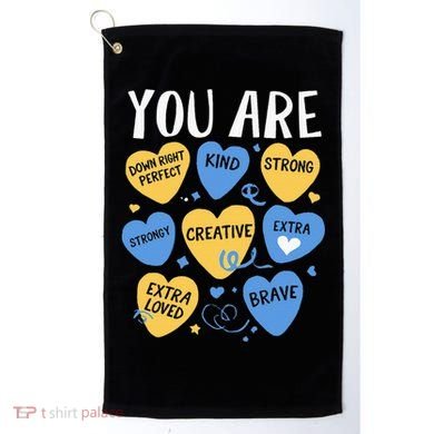 Down Syndrome Awareness Positive Candy Heart  Golf Towel