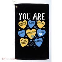 Down Syndrome Awareness Positive Candy Heart  Golf Towel thumb 0