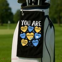 Down Syndrome Awareness Positive Candy Heart  Golf Towel thumb 2