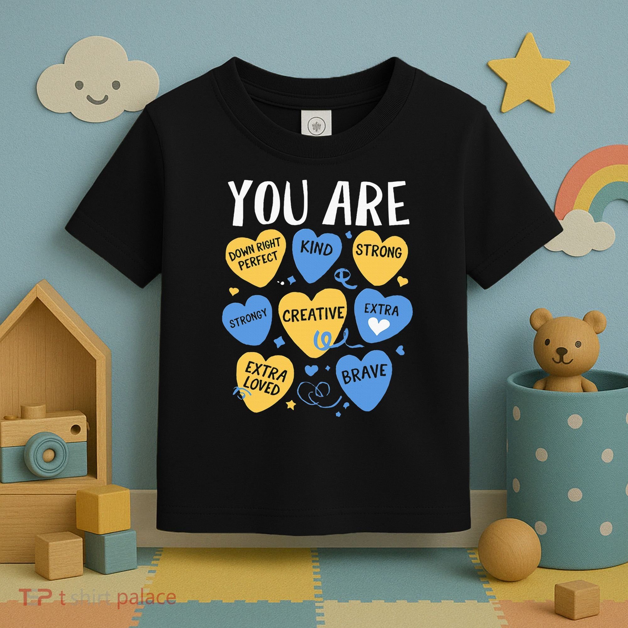 Down Syndrome Awareness Positive Candy Heart  Toddler T-Shirt