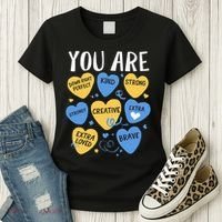 Down Syndrome Awareness Positive Candy Heart  Women's T-Shirt thumb 3