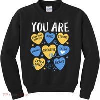 Down Syndrome Awareness Positive Candy Heart  Kids Sweatshirt thumb 0