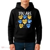 Down Syndrome Awareness Positive Candy Heart  Kids Hoodie thumb 4
