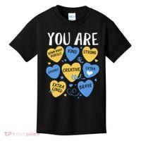 Down Syndrome Awareness Positive Candy Heart  Kids T-Shirt thumb 0
