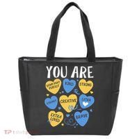 Down Syndrome Awareness Positive Candy Heart  Tote Bag thumb 0