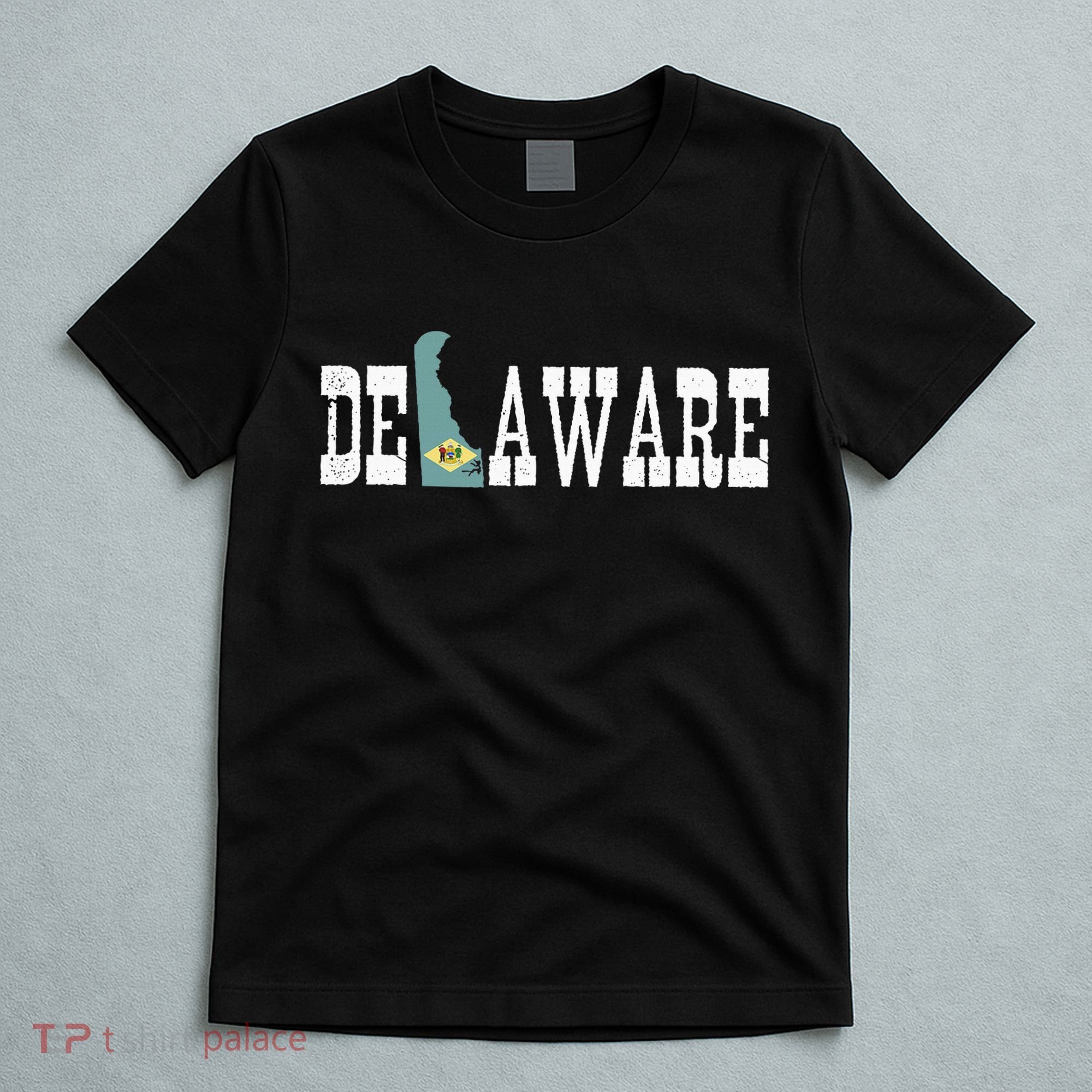 Delaware State And Delaware Flag With Pride For Delaware T-Shirt
