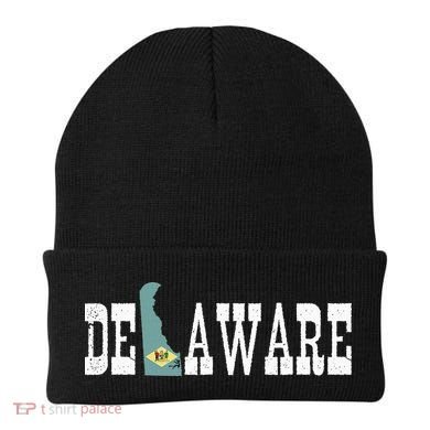 Delaware State And Delaware Flag With Pride For Delaware Beanie