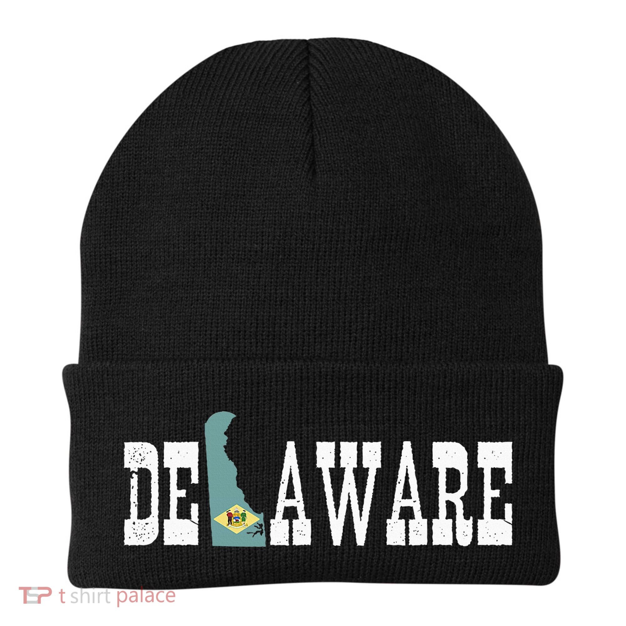 Delaware State And Delaware Flag With Pride For Delaware Beanie