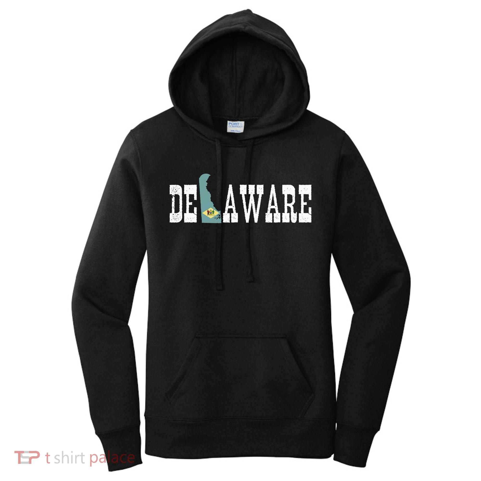 Delaware State And Delaware Flag With Pride For Delaware Women's Hoodie