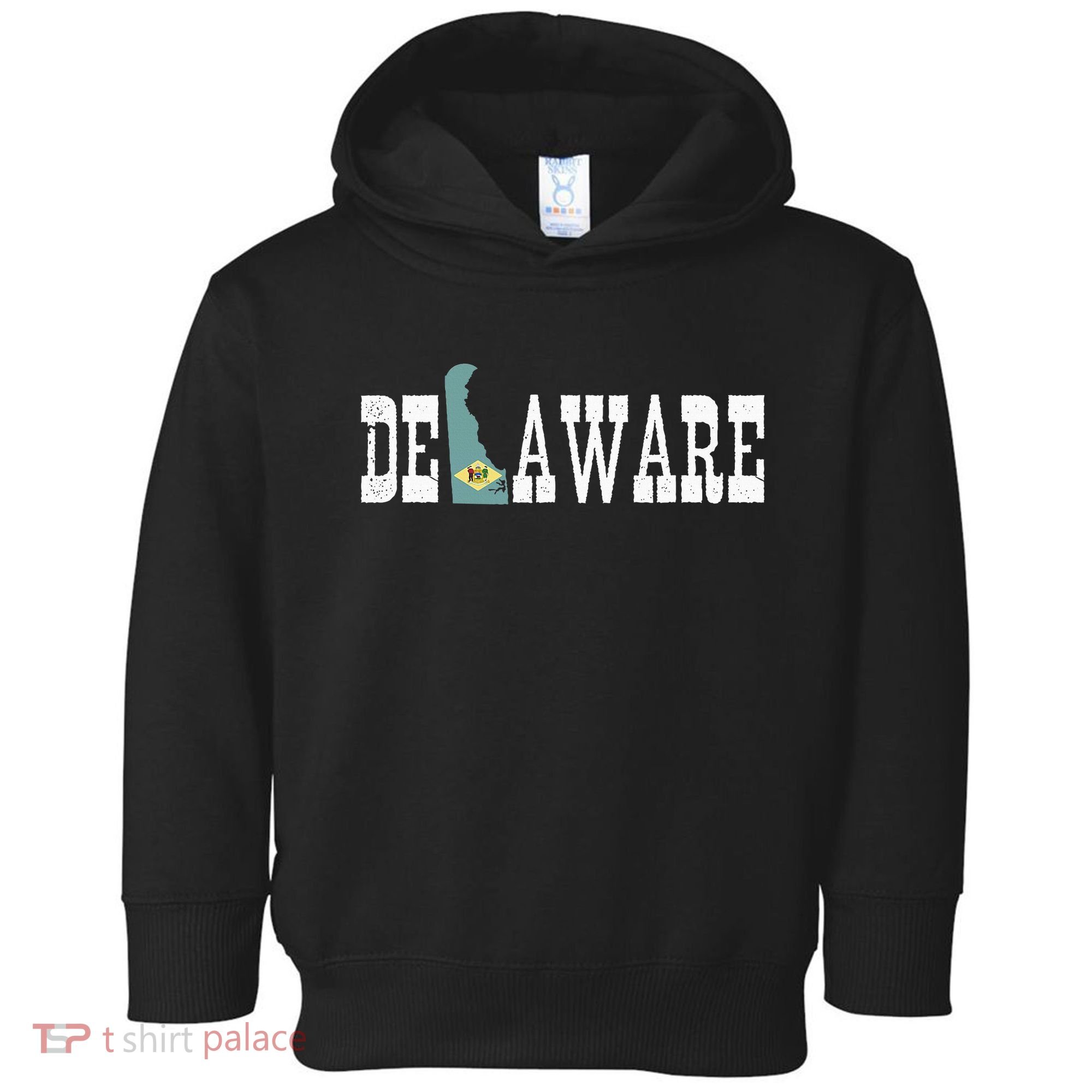 Delaware State And Delaware Flag With Pride For Delaware Toddler Hoodie