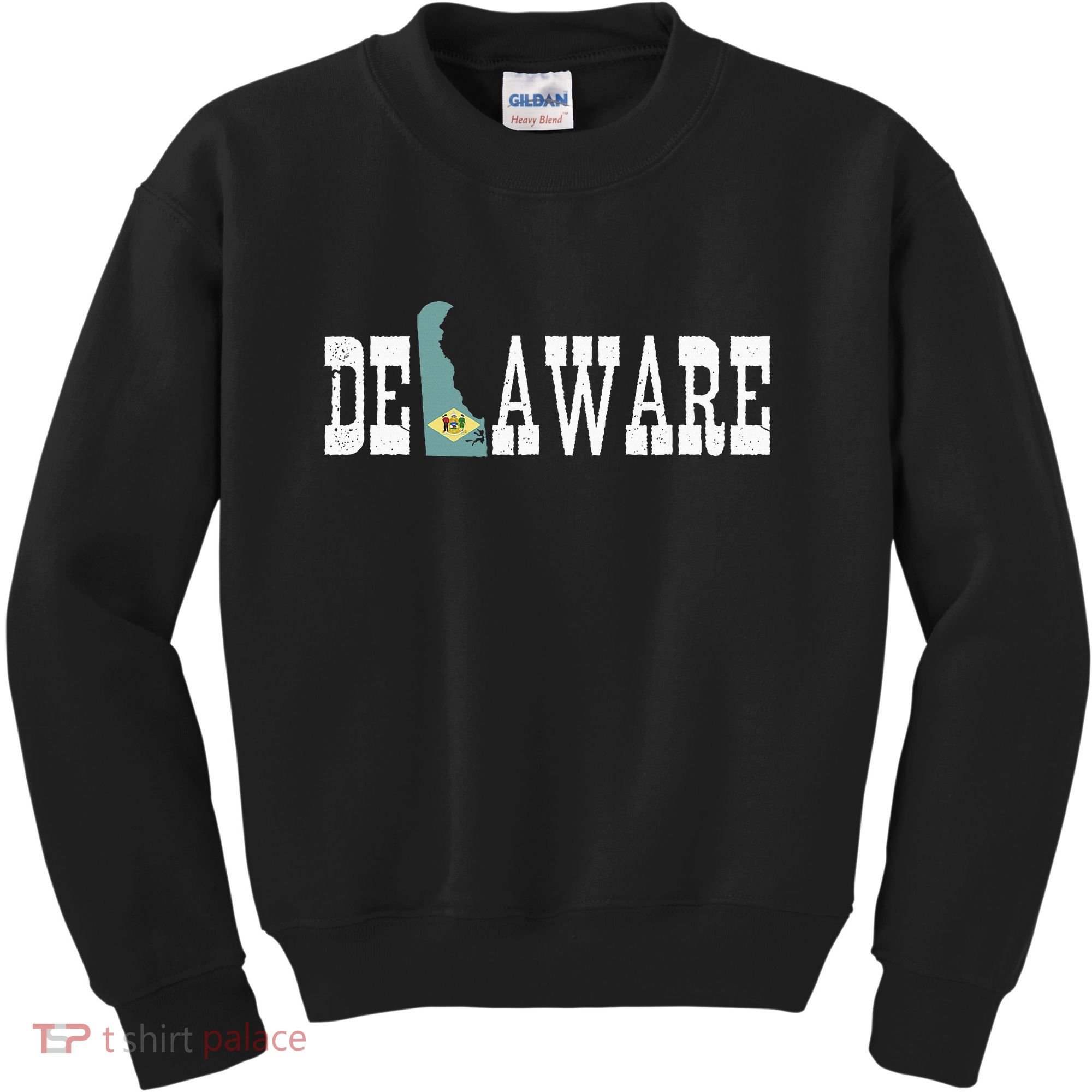 Delaware State And Delaware Flag With Pride For Delaware Kids Sweatshirt