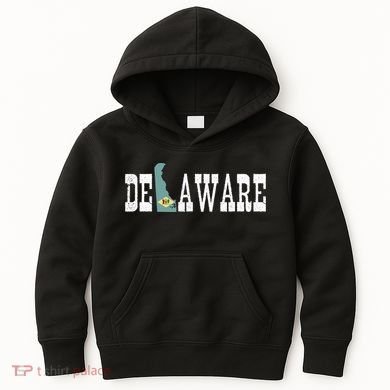 Delaware State And Delaware Flag With Pride For Delaware Kids Hoodie