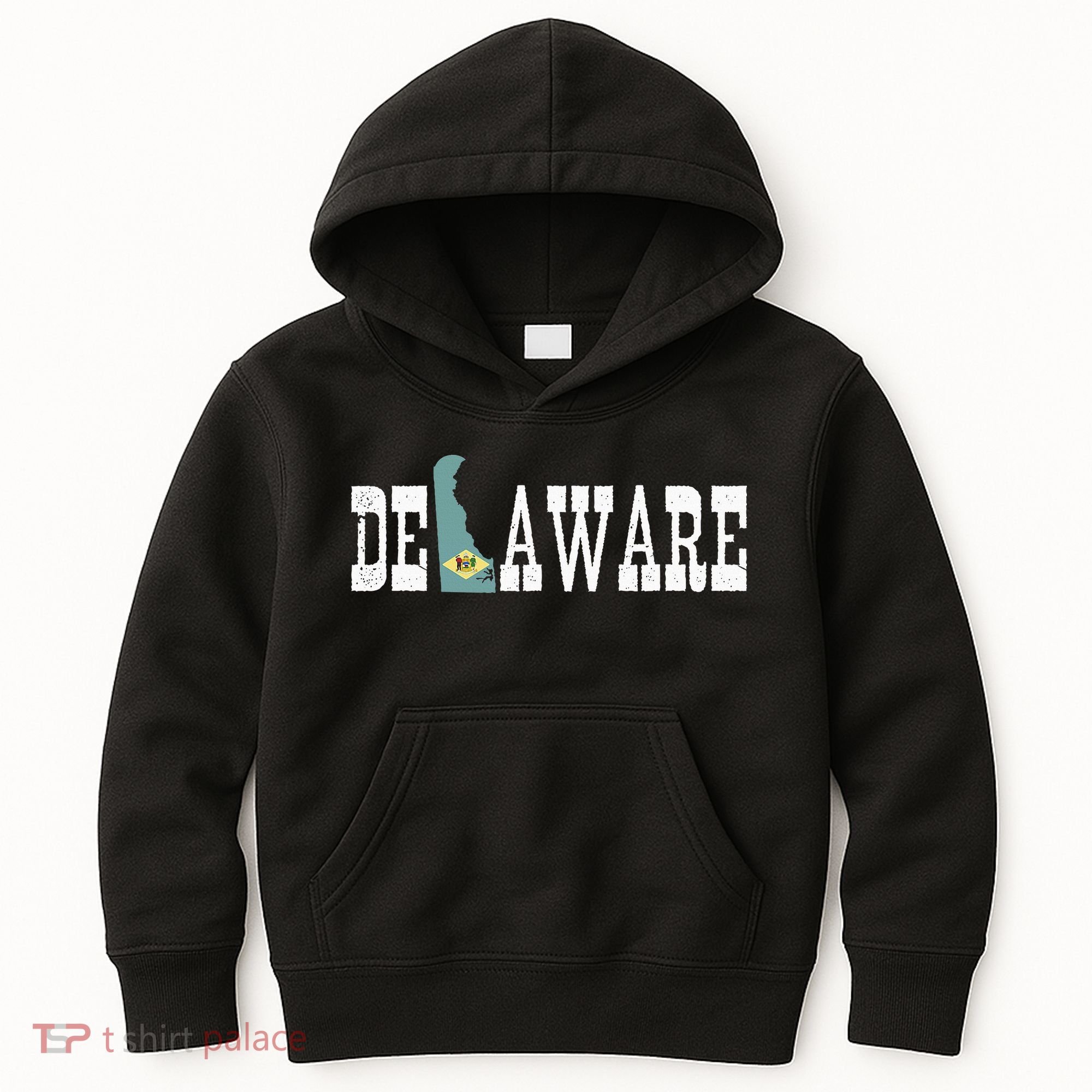 Delaware State And Delaware Flag With Pride For Delaware Kids Hoodie