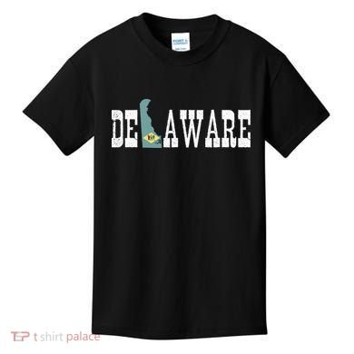 Delaware State And Delaware Flag With Pride For Delaware Kids T-Shirt