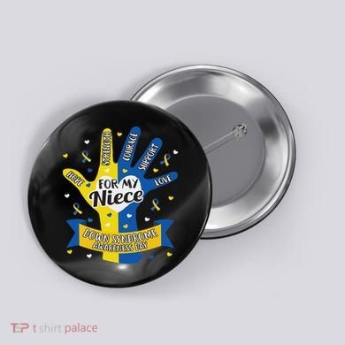 Down Syndrome Aunt Uncle Niece Love Awareness Gift Button