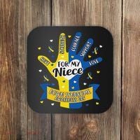 Down Syndrome Aunt Uncle Niece Love Awareness Gift Coaster thumb 0