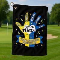 Down Syndrome Aunt Uncle Niece Love Awareness Gift Golf Towel thumb 1