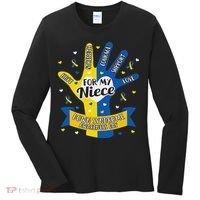 Down Syndrome Aunt Uncle Niece Love Awareness Gift Women's Long Sleeve Shirt thumb 0