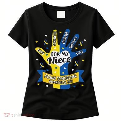 Down Syndrome Aunt Uncle Niece Love Awareness Gift Women's T-Shirt