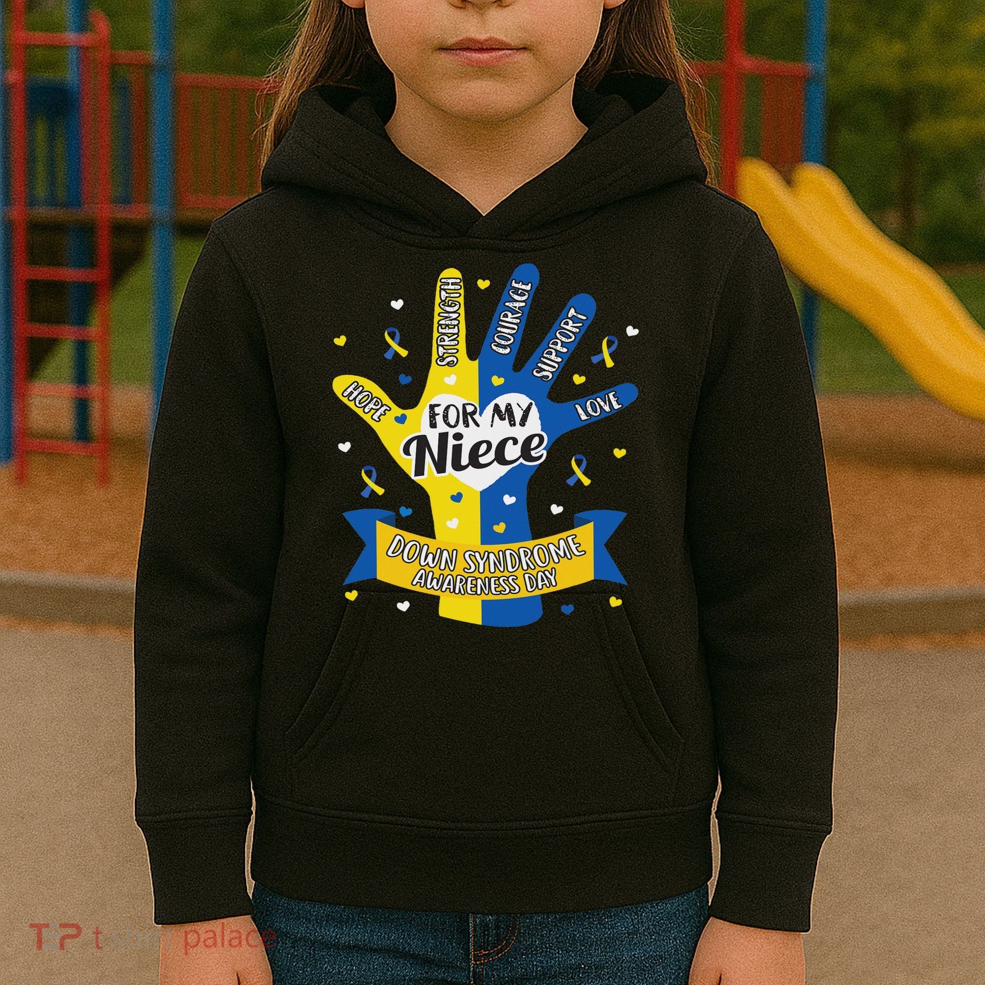 Down Syndrome Aunt Uncle Niece Love Awareness Gift Kids Hoodie
