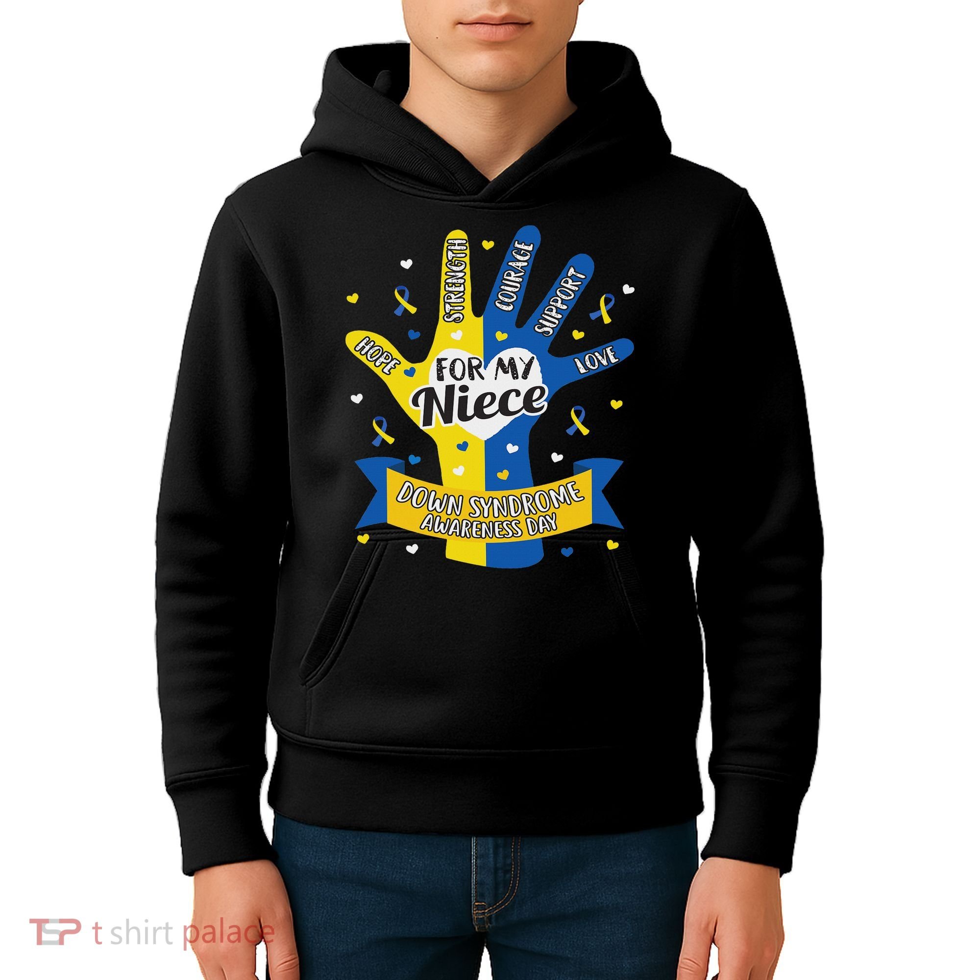 Down Syndrome Aunt Uncle Niece Love Awareness Gift Kids Hoodie