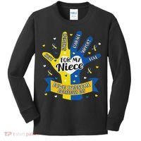 Down Syndrome Aunt Uncle Niece Love Awareness Gift Kids Long Sleeve Shirt thumb 0