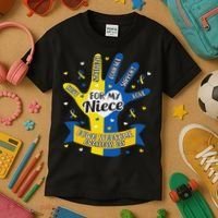 Down Syndrome Aunt Uncle Niece Love Awareness Gift Kids T-Shirt thumb 3
