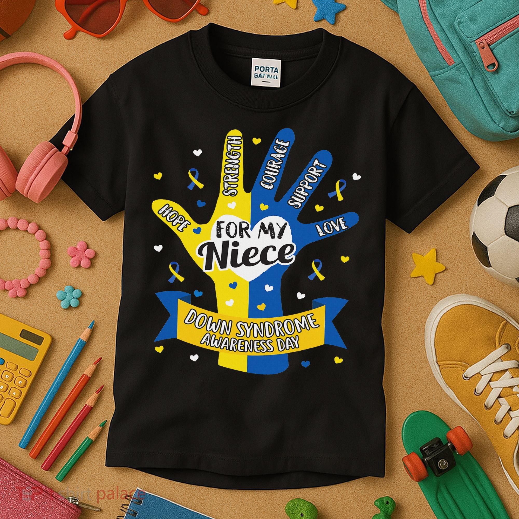 Down Syndrome Aunt Uncle Niece Love Awareness Gift Kids T-Shirt