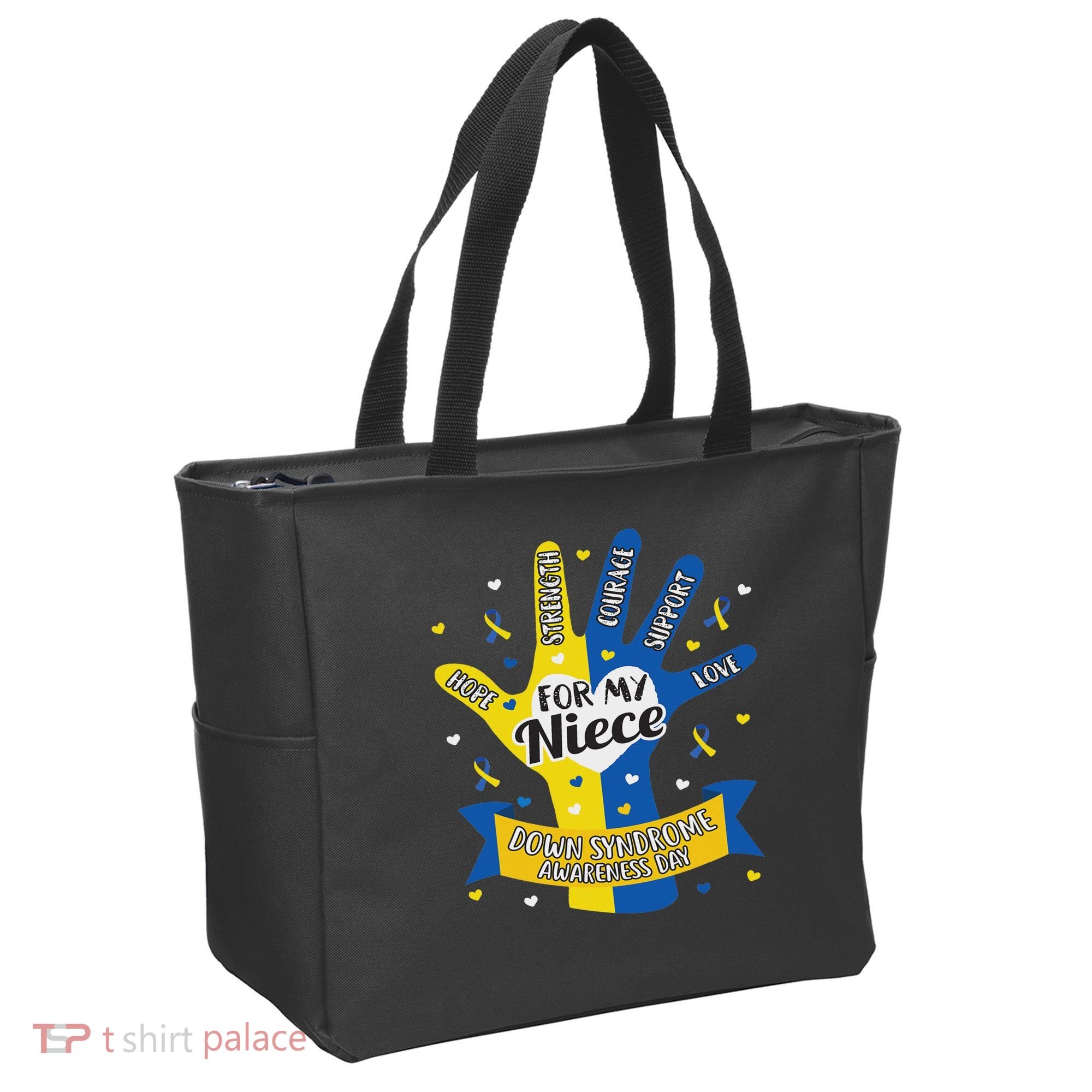 Down Syndrome Aunt Uncle Niece Love Awareness Gift Tote Bag