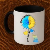 Down Syndrome Awareness Faith Hope Love Flower Elephant Coffee Mug thumb 2