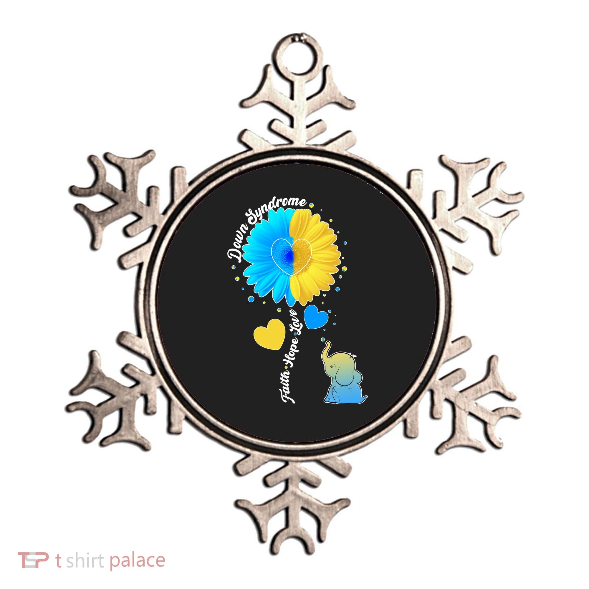 Down Syndrome Awareness Faith Hope Love Flower Elephant Ornament