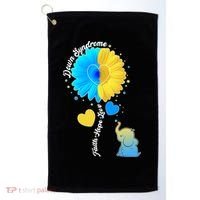 Down Syndrome Awareness Faith Hope Love Flower Elephant Golf Towel thumb 0