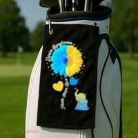 Down Syndrome Awareness Faith Hope Love Flower Elephant Golf Towel thumb 2