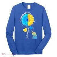 Down Syndrome Awareness Faith Hope Love Flower Elephant Long Sleeve Shirt thumb 0