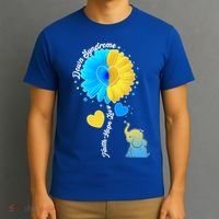 Down Syndrome Awareness Faith Hope Love Flower Elephant T-Shirt thumb 3