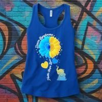 Down Syndrome Awareness Faith Hope Love Flower Elephant Women's Tank Top thumb 3