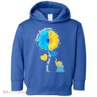Down Syndrome Awareness Faith Hope Love Flower Elephant Toddler Hoodie thumb 0