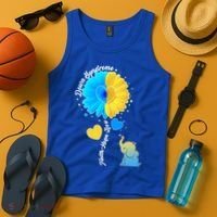 Down Syndrome Awareness Faith Hope Love Flower Elephant Tank Top thumb 4