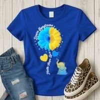 Down Syndrome Awareness Faith Hope Love Flower Elephant Women's T-Shirt thumb 3