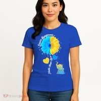 Down Syndrome Awareness Faith Hope Love Flower Elephant Women's T-Shirt thumb 4