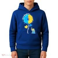 Down Syndrome Awareness Faith Hope Love Flower Elephant Kids Hoodie thumb 4