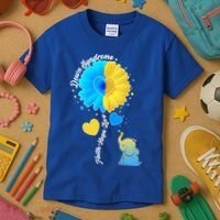 Down Syndrome Awareness Faith Hope Love Flower Elephant Kids T-Shirt thumb 3