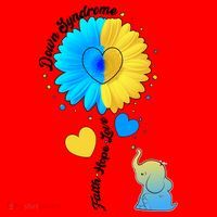 Down Syndrome Awareness Faith Hope Love Flower Elephant Santa Hat thumb 1
