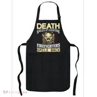 Death Smiles At Everyone Firefighters Smile Back Apron thumb 0